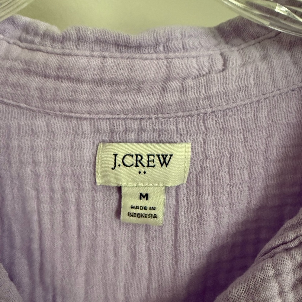 COPY - J. Crew Purple Casual Button Down Gauze Shirt Classic Collar - Picture 2 of 3